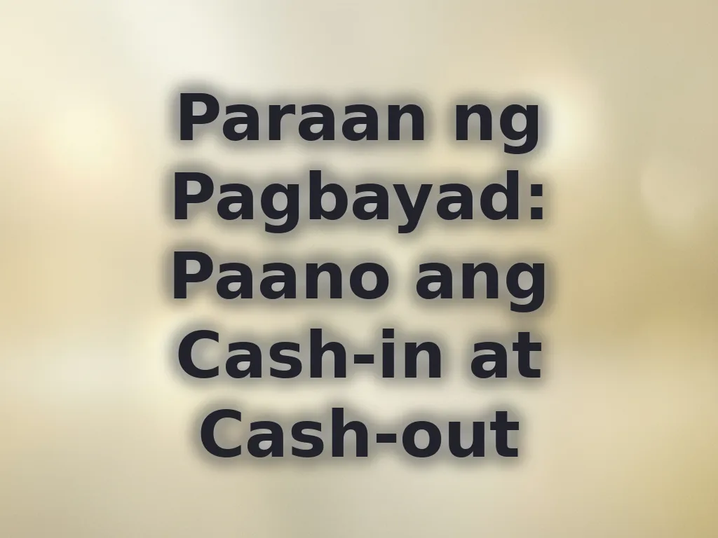 Paraan ng Pagbayad